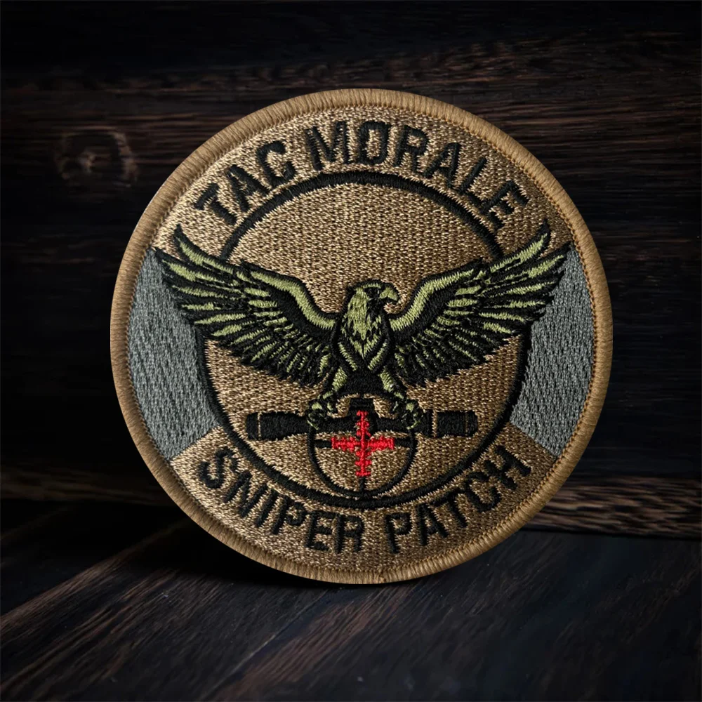 Parche táctico TAC MORALE Sniper bordado águila moral con velcro - imagen 4