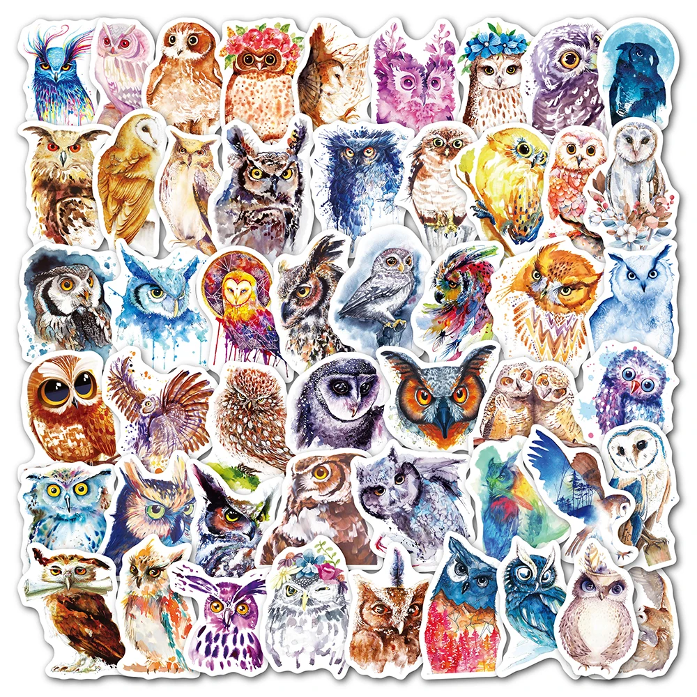 

10/30/50pcs Cute Animal Owl Graffiti Stickers Colorful Aesthetic Cartoon Decals Sticker for Kid Toy DIY Luggage Stationery Bike