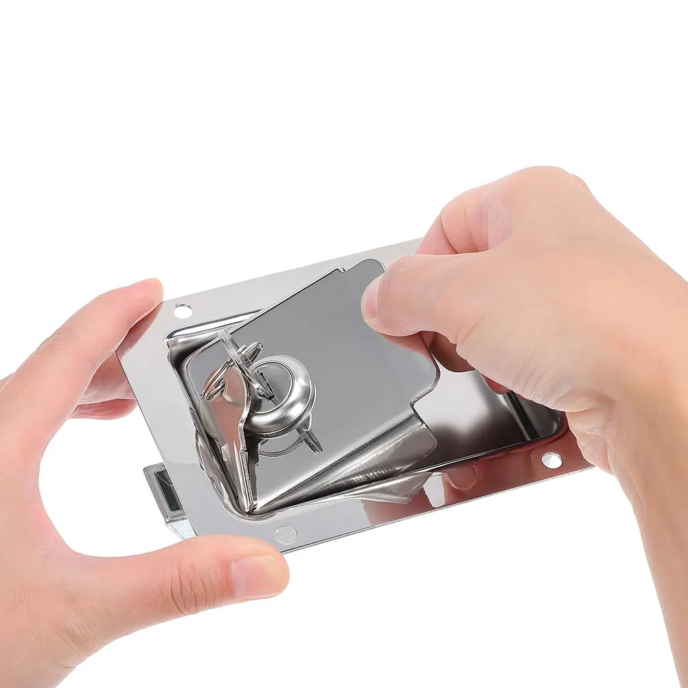 

1 Set Flush Mount Paddle Handle Latch Stainless Steel Locking Mechanism For Trailer Rv Truck Marine Toolbox Door Lock, Vehicle