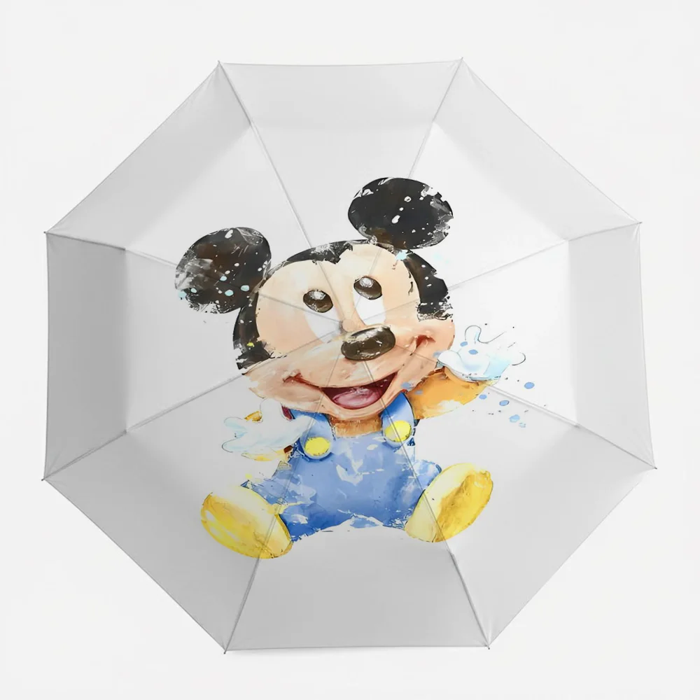 

Автоматический складной зонт Disney Baby с принтом Микки Мауса в синих акварельных тонах, портативный, водонепроницаемый, ветрозащитный, для путешествий