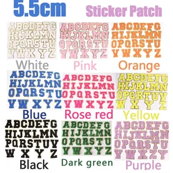 5.5cm A-Z Color English Letters Patches For Clothing Bag Glitter Letter Patches Stick on Alphabet Letters Embroidery Applique