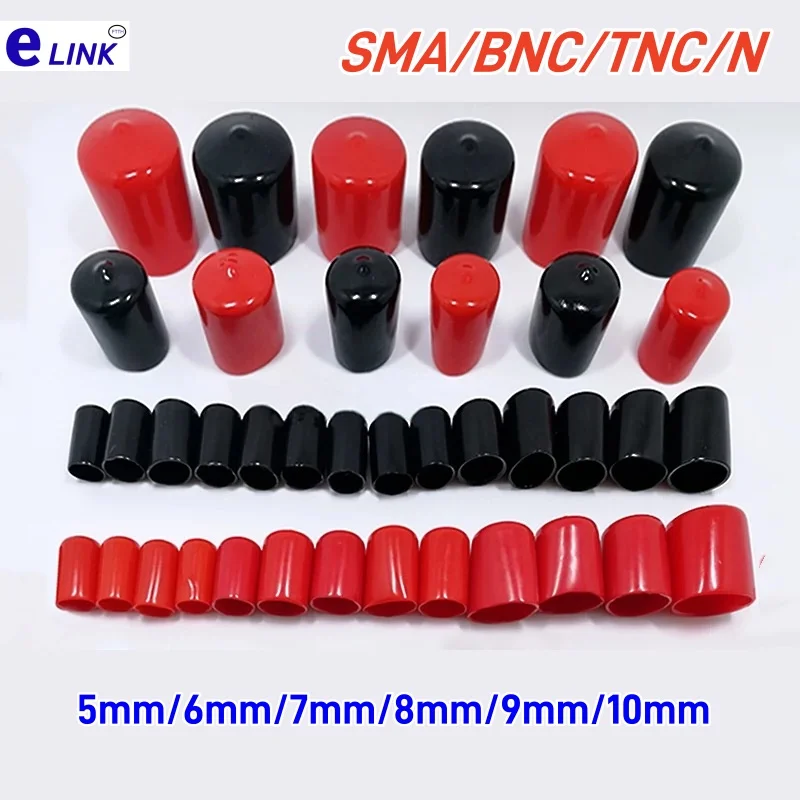 

SMA dust cap for SMA BNC TNC N connector 5 6 7 8mm 9mm 10mm PVC protective terminal cover red black ftthelink 1000pcs