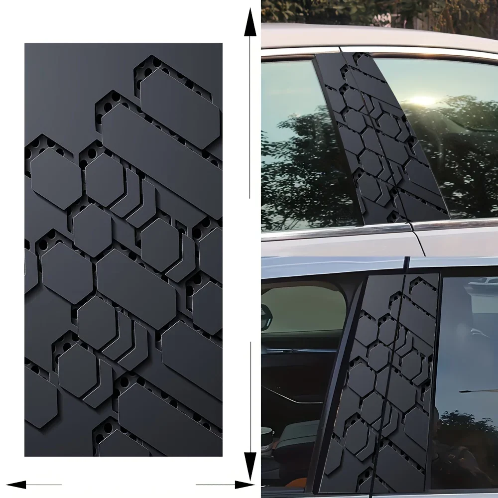 2-Pack Metal Tech Pattern Car Stickers: Waterproof, Scratch Resistant, - Auto Parts and Holiday Decorations for All Vehicles,