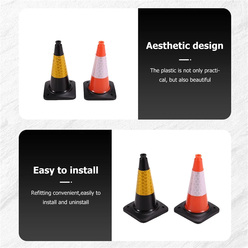 A45F-2PCS Simulation Road Cone Reflective Cone Model For 1/10 RC Crawler Car TRX4 1/14 RC Truck Tipper
