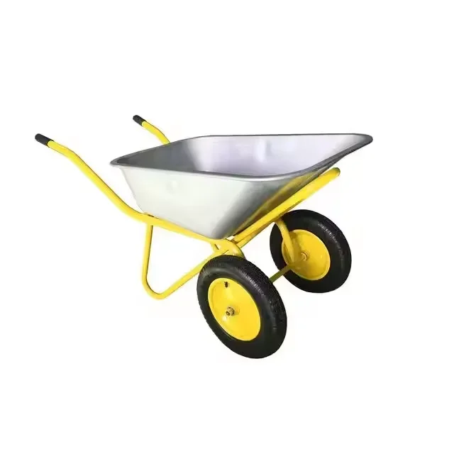 Double Wheel Industrial Wheelbarrow Wholesale Uer Garden Tracked Construction  Double Wheel Industrial Wheelbarrow