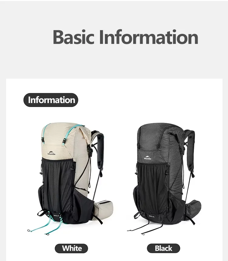 Naturehike Wanderrucksack 60+5L Große Kapazität Rock Series 2.0 Outdoor-Sporttasche Camping Klettern Reise Wasserdichter Rucksack – Detail 16