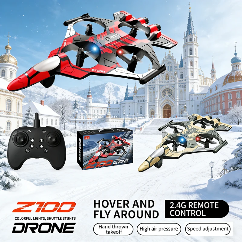 

Z100 High-Performance Foam Aircraft Stunt Intelligent Fixed Height Hover 360 ° Turn Remote LED Lights Fighter UAV Christmas Gift