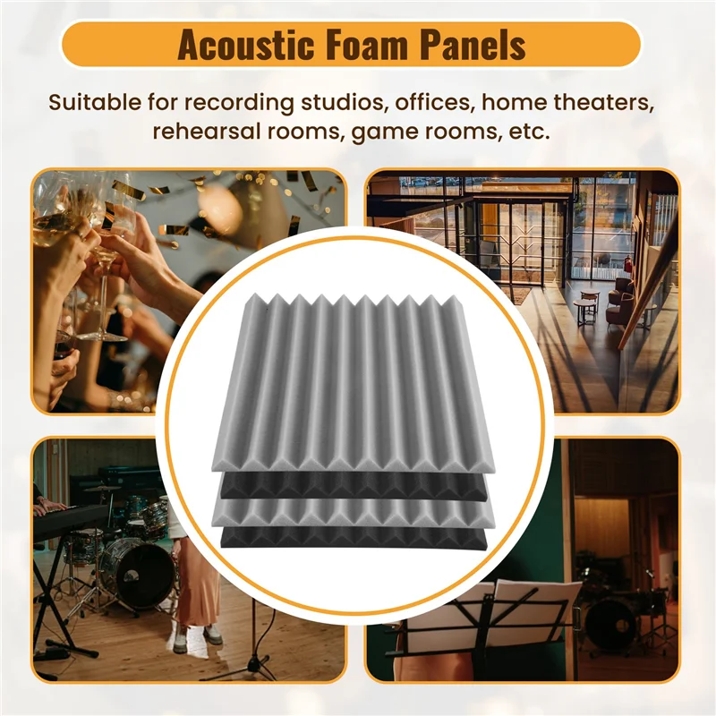

1 Piece Self-Adhesive Acoustic Panels Sound Proof Foam Panels Soundproof Wall Panels 12X12x1 Inch For Home Studio