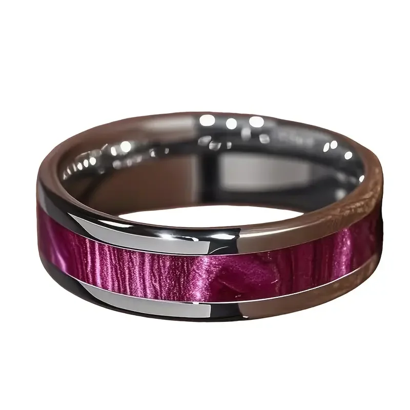ผู้ชายสีดำสีชมพูแหวนสแตนเลสหรูหราการออกแบบกาแล็กซี่แหวนหมั้นที่สมบูรณ์แบบงานแต่งงานครบรอบของขวัญวันแม่
