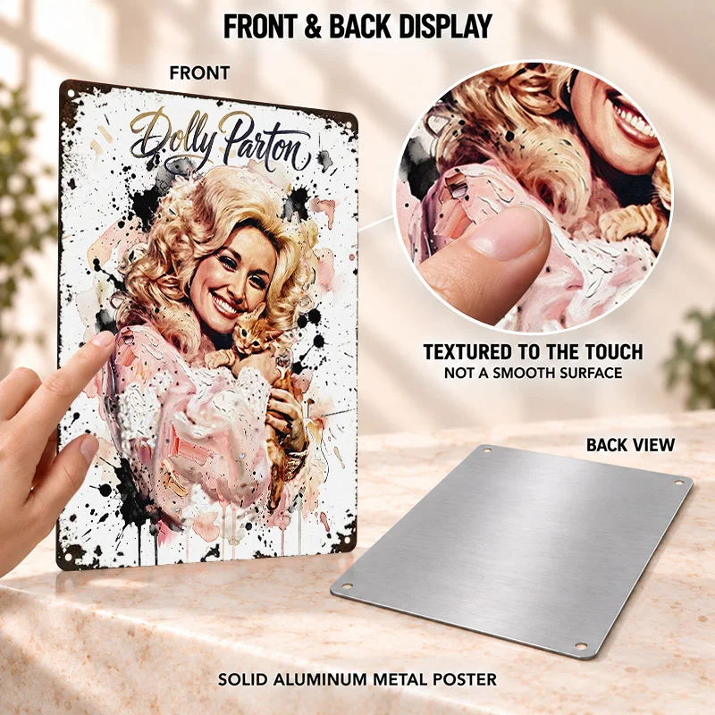 Dolly Parton Printed Posters Retro Americana Country Style Studio Wall Art Customized Aluminum Metal Sign Memorable Decor Gift