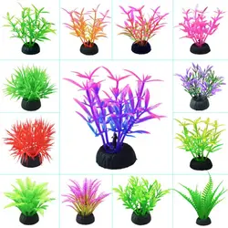 Plantas acuáticas artificiales de Pvc para acuario, adorno de simulación de malezas de agua, hierba de tanque de peces, accesorios de decoración de flores