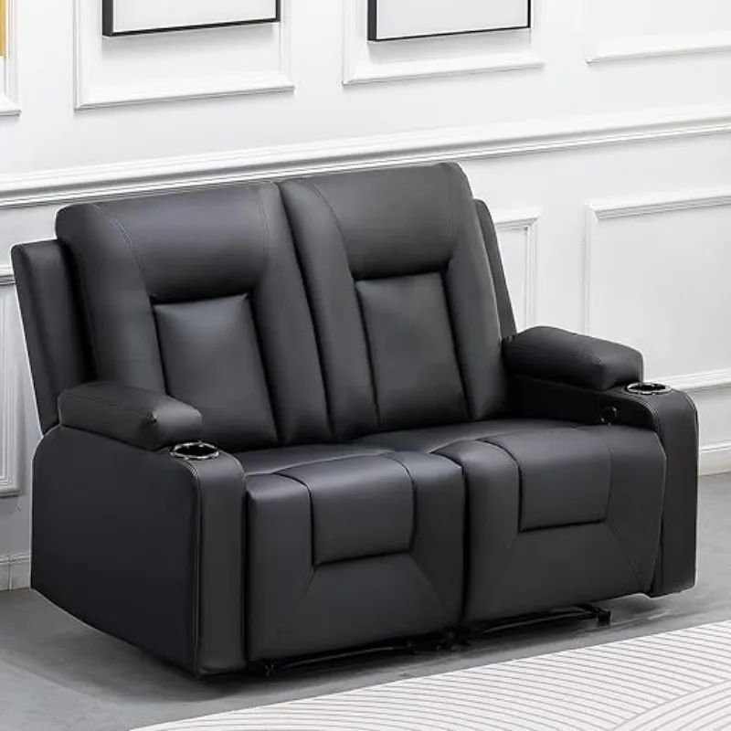 Leather Recliner Modern Loveseat Sofa, 2 Leather Recliner Chair,Modern Small Sofa Couch,2 Seater PU Loveseat,Modern Couches