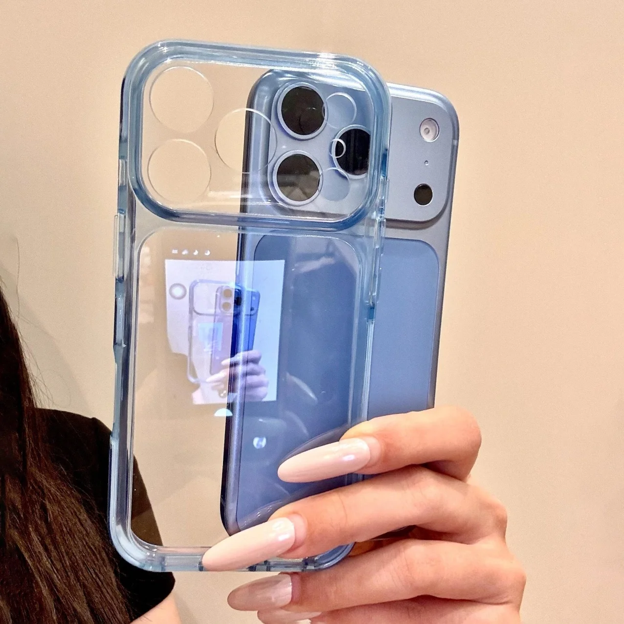 Clear Shockproof Bumper Case - Luxury Solid Color Frame Clear Phone