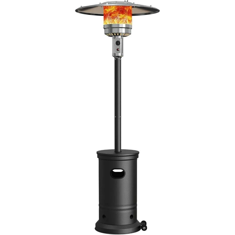 Patio Heater 48000 BTU,  with Wheels, 3 Setting Portable Outdoor Heater Use with Round Table Design, Backyard Propane Heater