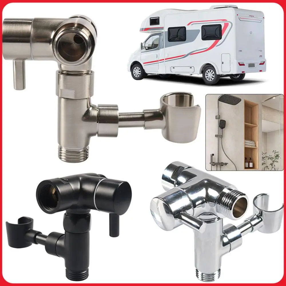 

G1/2 3 Way Metal Shower Arm Diverter with Handshower Mount Shower Diverter Valve T-Adapter Converter RV Modification Supplies