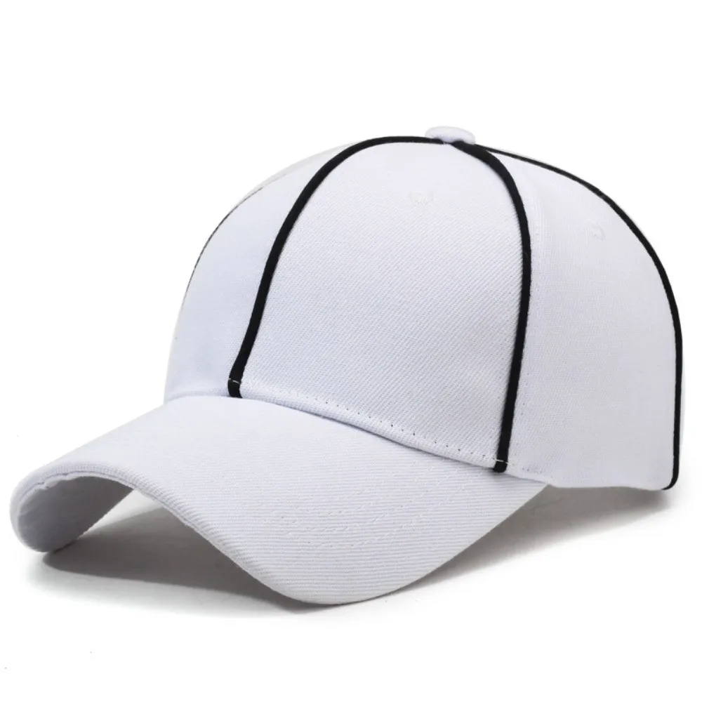 

Adjustable Professional Referee Baseball Cap Black / White Sunshade Sports Hat with Contrast Trim Polyester Casquette
