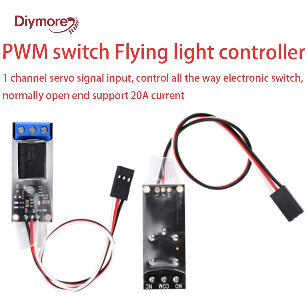 20A PWM Remote Signal Control Switch Universal 3.3-5.2V 5-12V for Model Airplane Electronic Switch With Power On Protection
