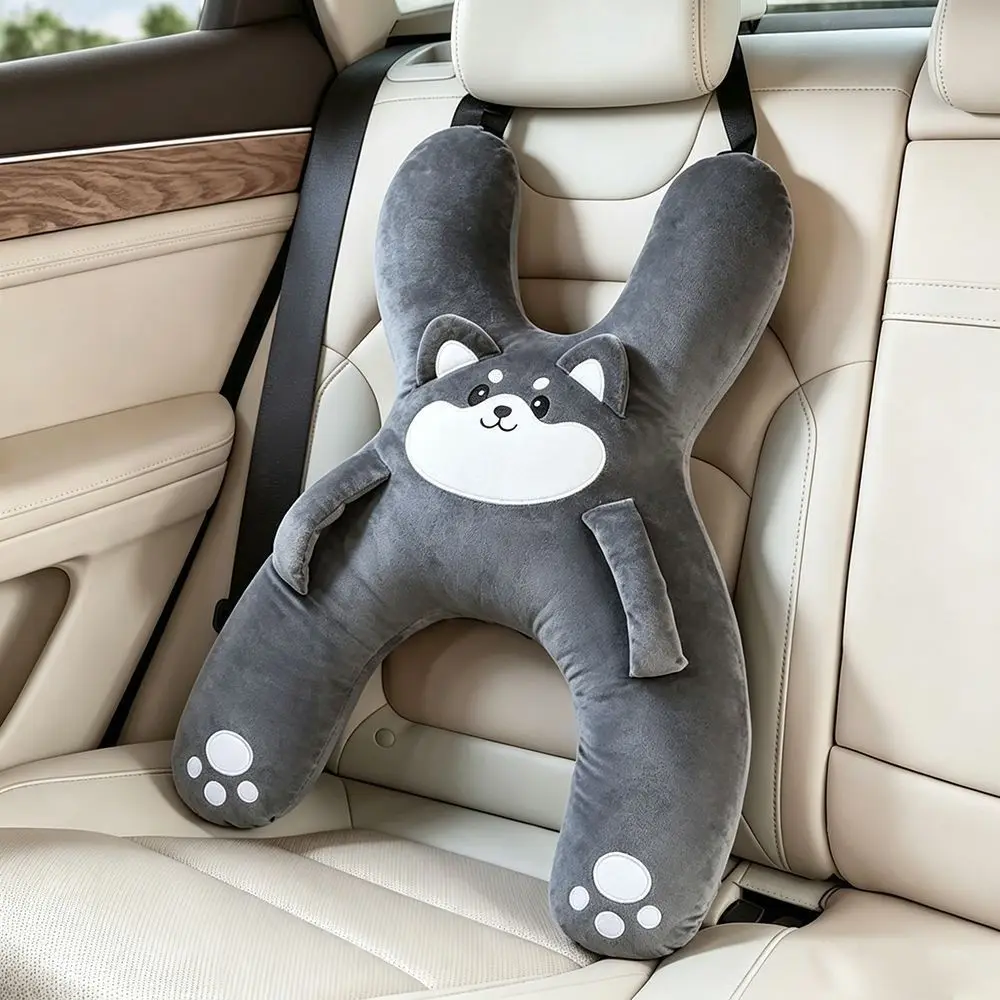 Soft Car Seat Neck Pillow Breathable Removable Car Headrest Seat Belt Safety Comfortable Anti Pinch Neck Pillow