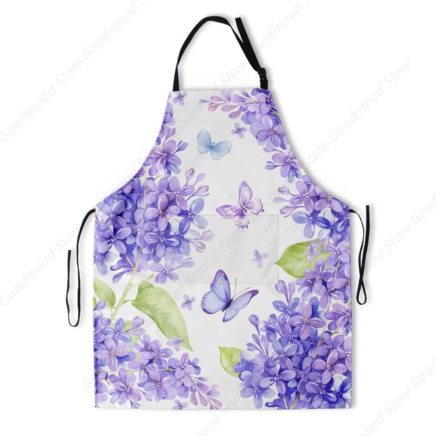 

Flower Apron Floral and Butterfly Aprons with Pockets Lavender Spring Summer Flowers Kitchen Apron with Neck Strap Cute Aprons