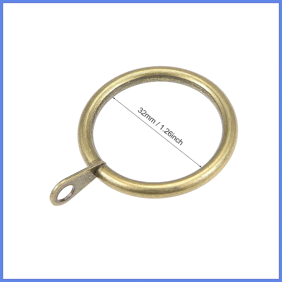 28Pcs 32mm Metal Shower Curtain Rings Hooks for Curtain Rods, Rustic Drapery Hanging Hooks, Bathroom Accessories, Smooth Glid