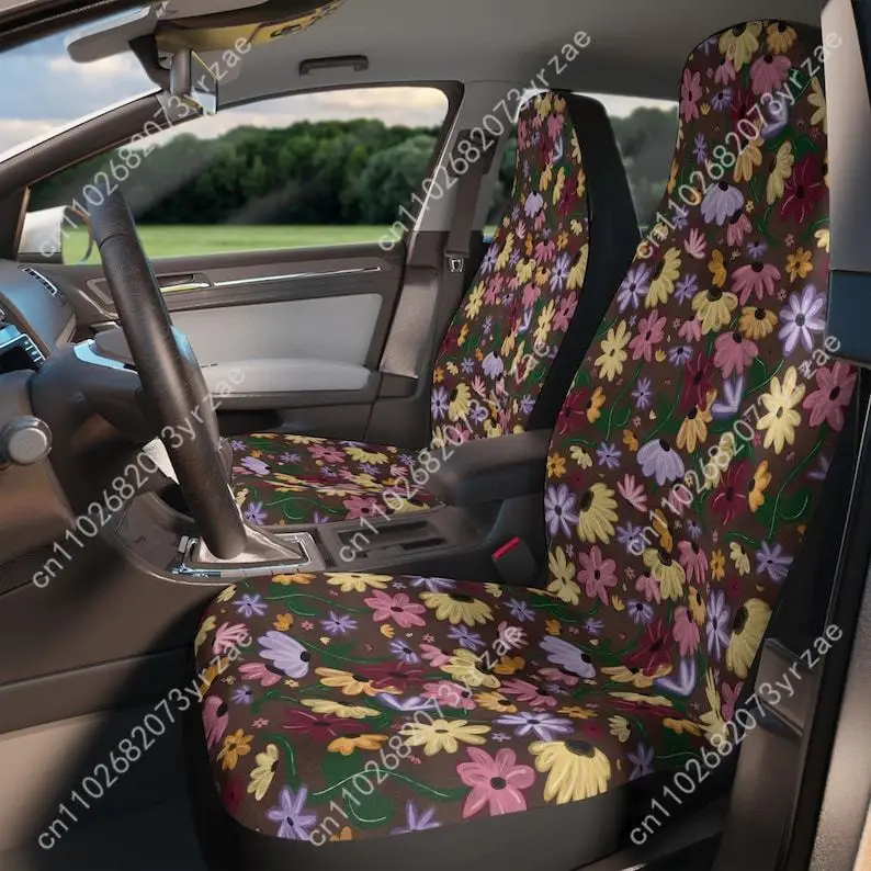 

Piano Floral Boho Car Seat Covers Universal Environmentally Friendly Interior Decorations Comfortable Breathable Car Seat Covers
