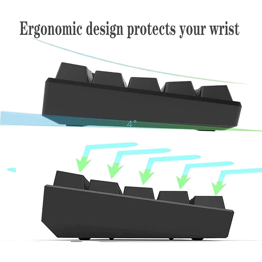 لوحة مفاتيح الألعاب ، 61 متعدد الألوان RGB مضيئة LED لوحة مفاتيح الألعاب السلكية الخلفية ، لوحة مفاتيح صغيرة مقاوم للماء