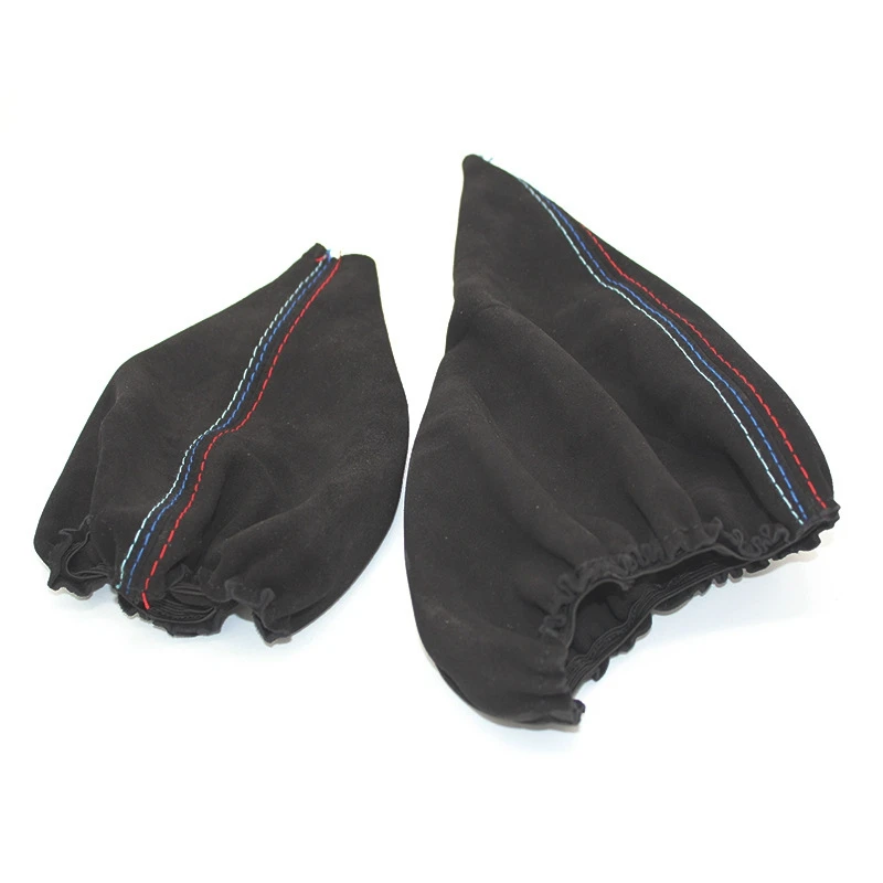 BB Car Gear Shift Collars Manual Handbrake Gaiter Boot Cover For BMW- 3 Series E36 E46 E30 E34 M3 Z3 Black Suede Leather