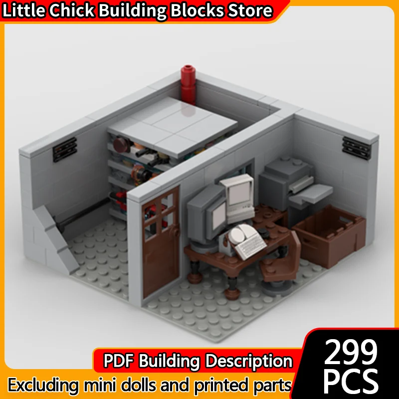 

Модель City Street View MOC, строительные кирпичи, диорама офиса, модульная технология, детские праздничные подарки, сборка игрушек, костюм