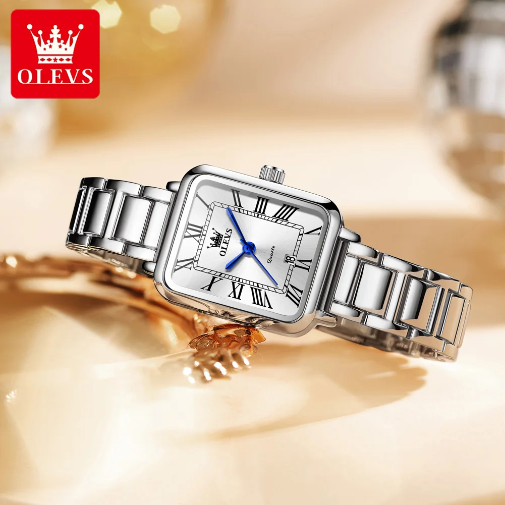 OLEVS Top Brand New Elegant Fashion Women Quartz Watch High Quality Original Stainless Steel Waterproof Luxury Lady Wrist Watch
