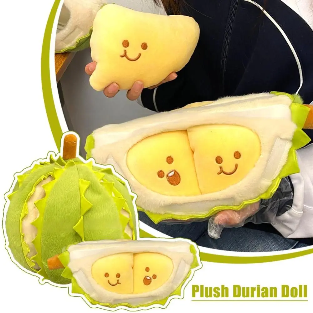 Creative Durian Fruit Shape Plush Toy 25cm Soft Stuffed Toy Detachable Body Pillow Gifts for Children