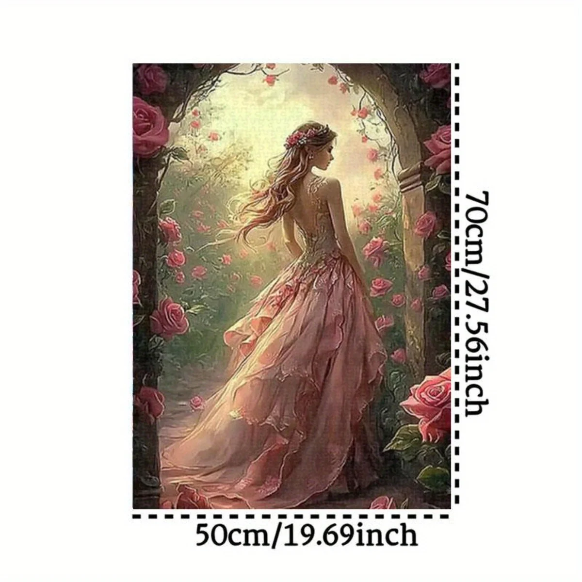 1000pcs Adult Puzzle - Beautiful Girl in Rose Garden with Floral Archway - Challenging Puzzle for Adults & Teens - Enhanced Ha