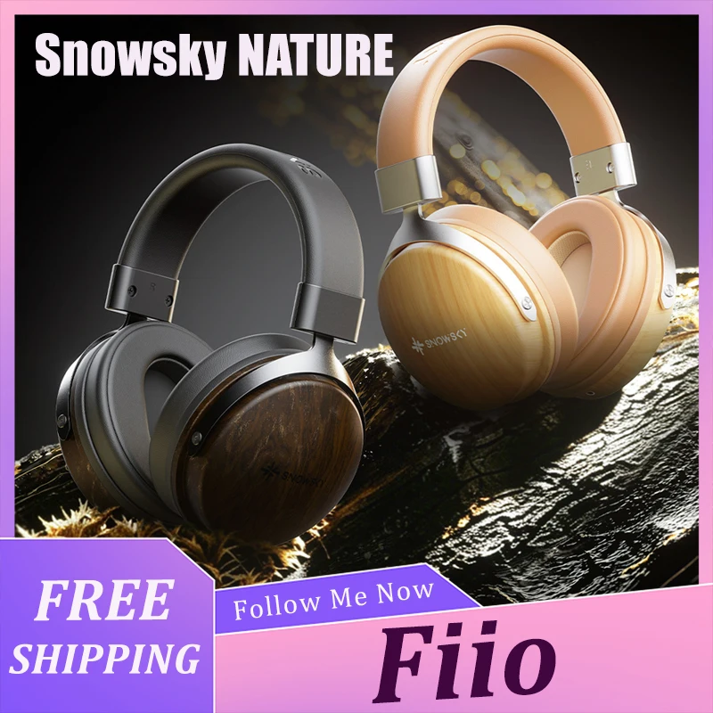 FiiO Snowsky NATURE Hi-fi Wired OverEar Headset TRS Exchangeable Line With Mic Plug Dual 3.5mm PC Gamer Headset Customize Gifts