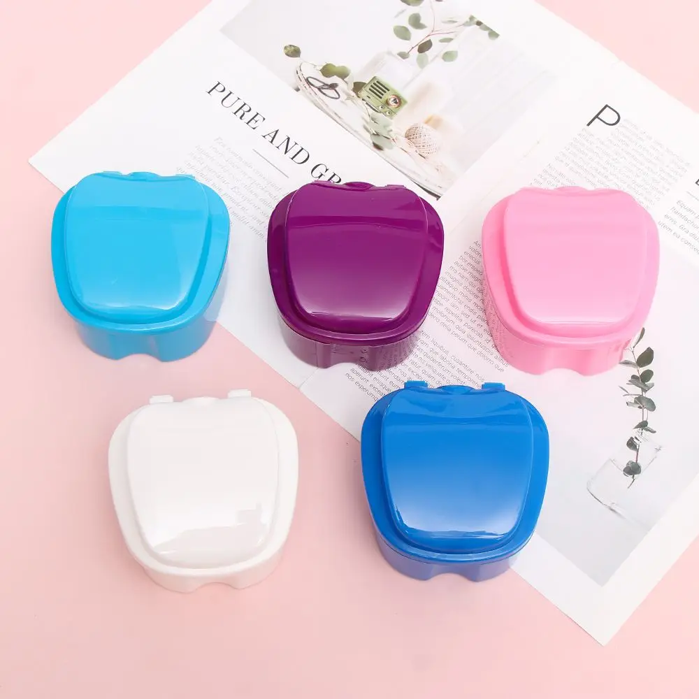 Portable Dental Tray Orthodontic Retainer With Hanging Net Denture Box Case Oral Hygience Health Care Product Rinsing Basket