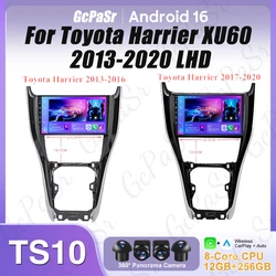 Android Car For Toyota Harrier XU60 2013-2020 LHD 2K Car Stereo Unit Multimedia Radio Player Carplay Android Auto No 2Din DVD BT
