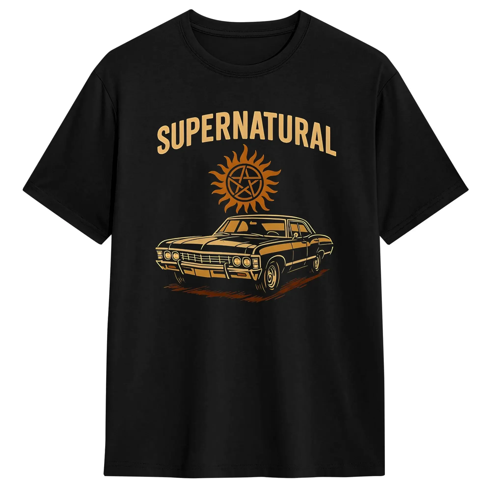 Impala Supernatural-115 Carry On The Winchester Way T Shirt Men Cotton Unique T-Shirts O Neck Tees Short Sleeve Clothes Gift