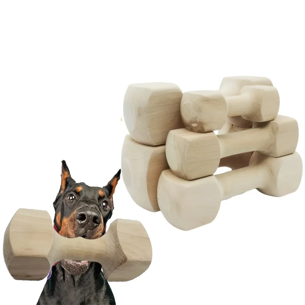 

Outdoor Dog Training Wooden Dumbbell Dog Chewing Stick Dog Molar Toy Interactive Bite Grinding Teeth Dog Toys Pet Supplies