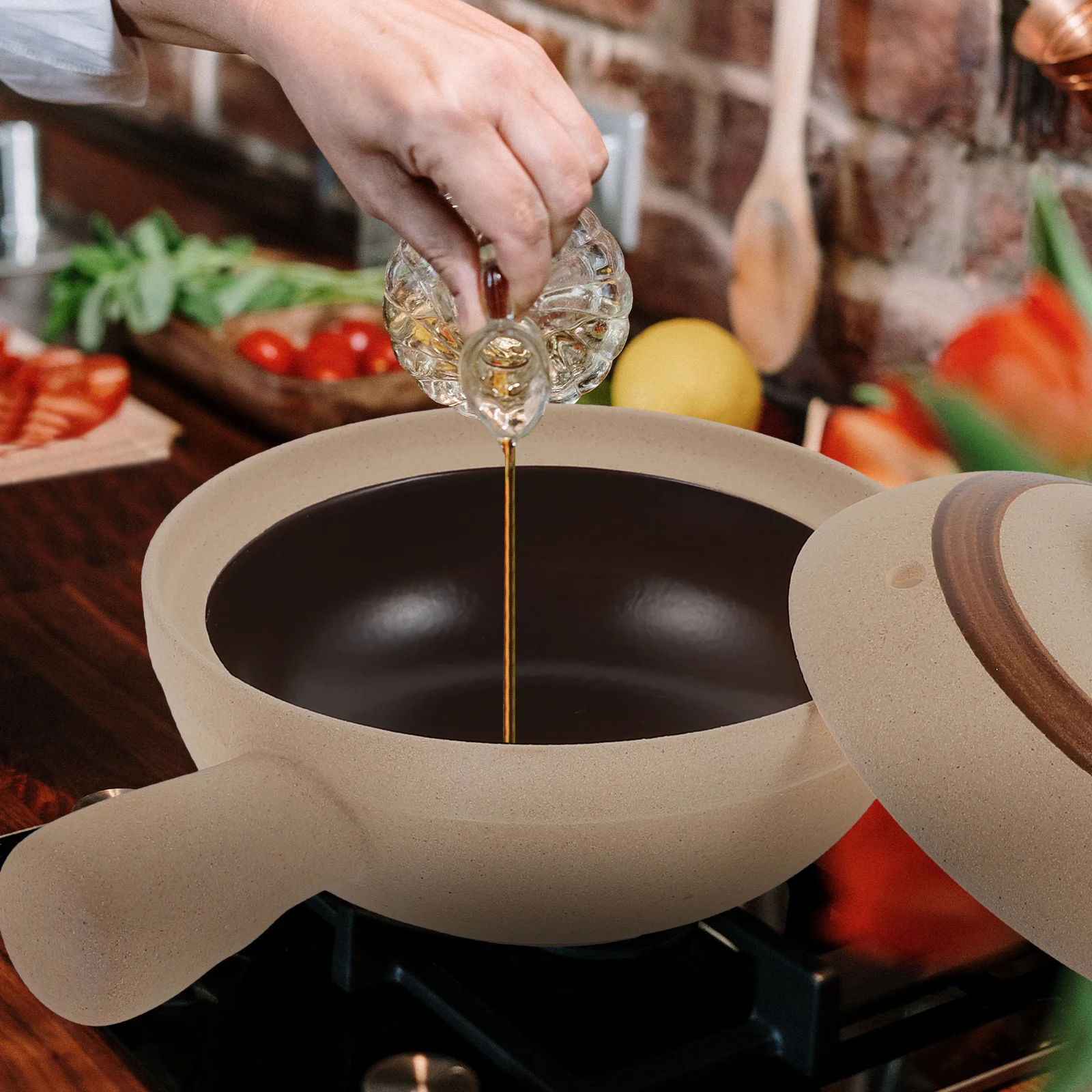 

Small Ceramic Casserole Non-Stick Porcelain Pot Heat Resistant Cooking Tool for Soup Rice Spicy Hotpot Home Kitchenware