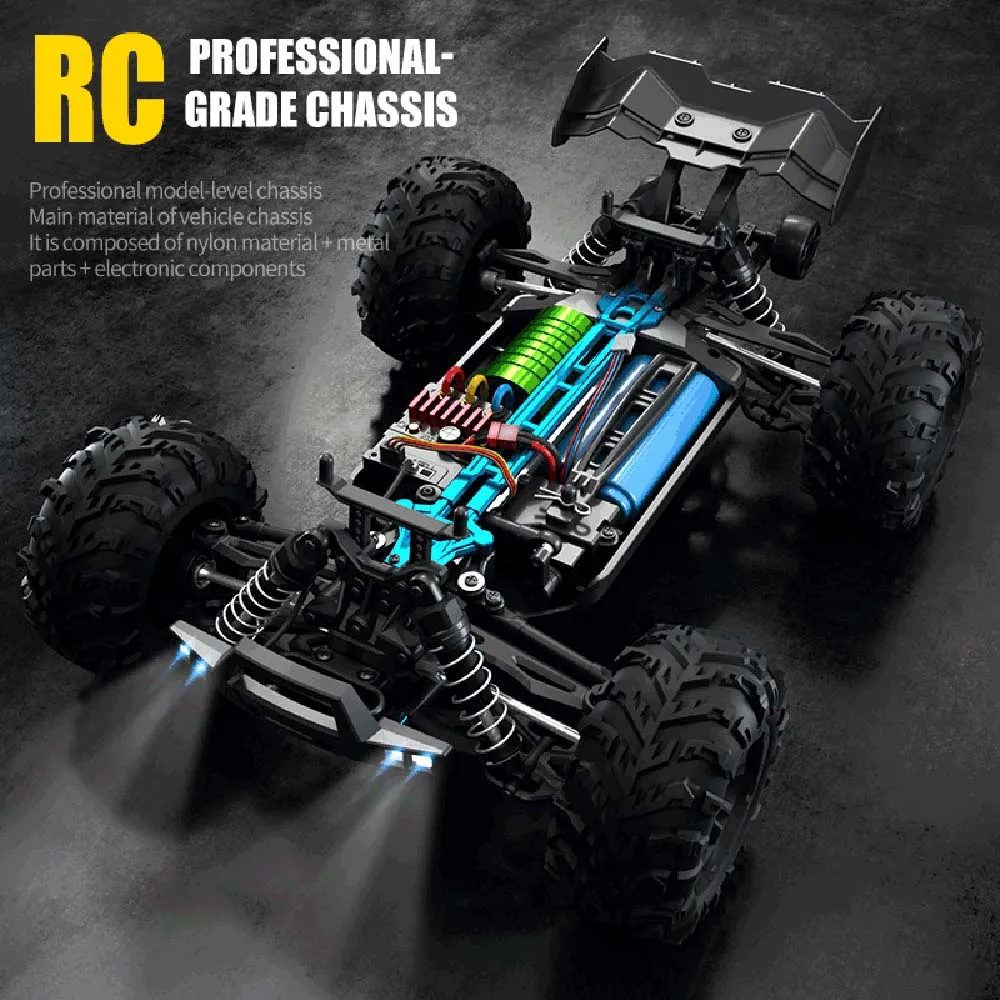 Teeggi 16101 /16102 PRO 1:16 70KM/H 4WD High Speed RC Car With LED Light Drift RC Off-Road Car Monster Truck Toy For Kid Gifts