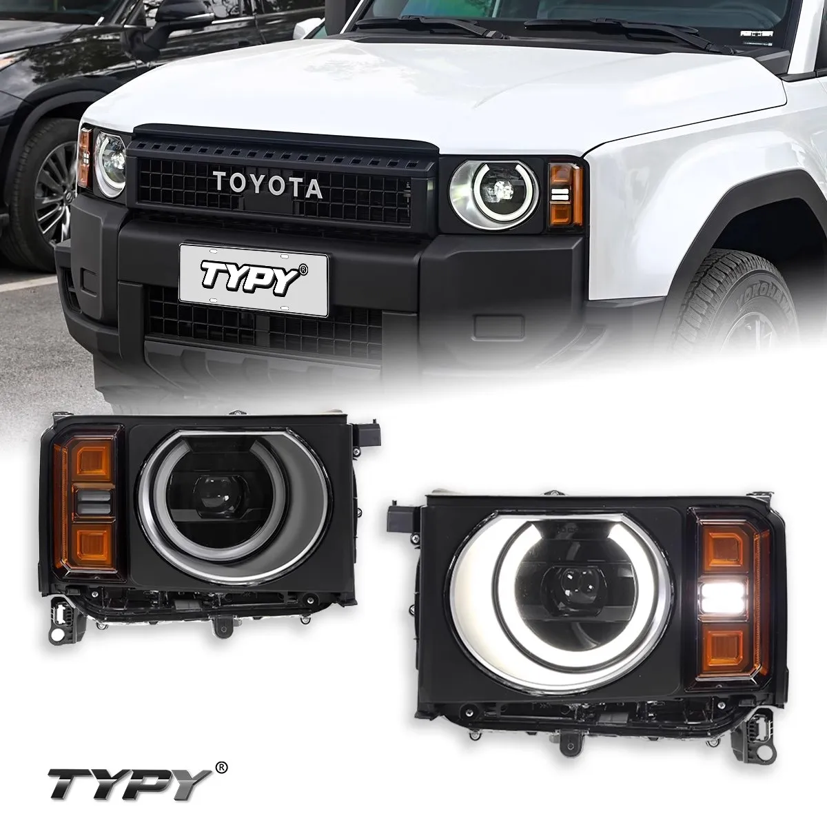 

TYPY Car LED Headlight For Model Year Toyota Prado Projetor head Lamp Daytime Running Light Automotive Accessories 2024-2025