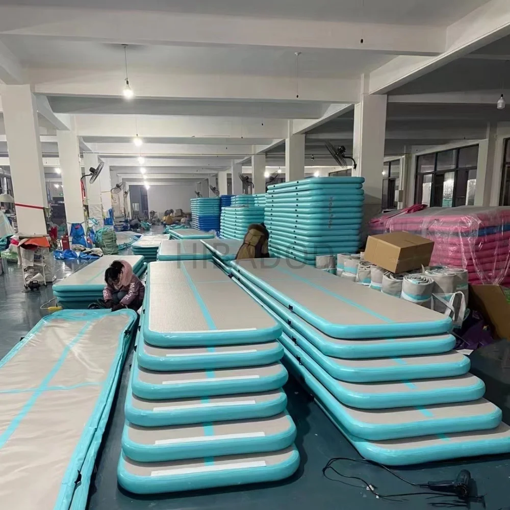 Opblaasbare Gymnastiek Tumbling Mat Air Tumble Track 4x1x0.2 Air Floor Mat Air Tumbling Track matten Met Elektrische Luchtpomp