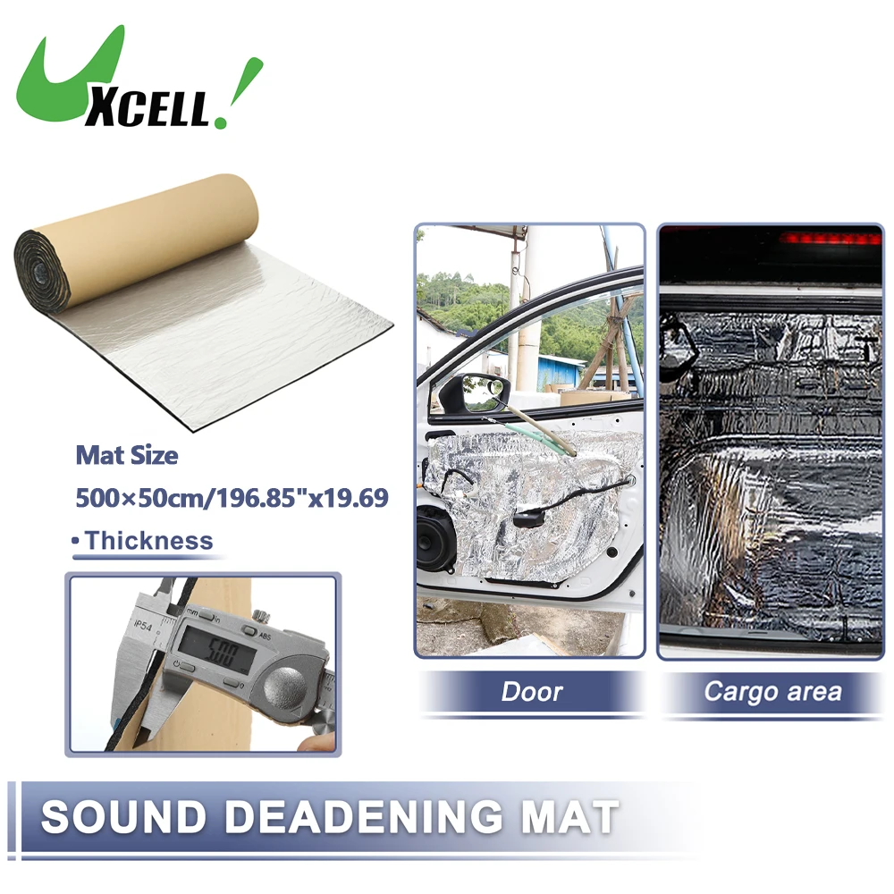 

UXCELL 500x50cm Car Sound Deadening Mat Aluminum Foil Bonnet Heat Insulation Soundproofing Mat Self Adhesive Vehicle Interiors