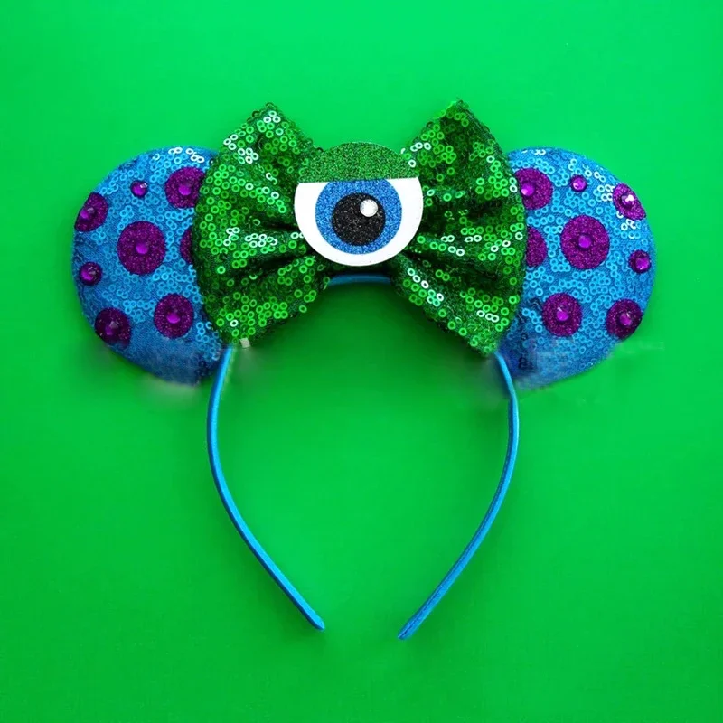 Disney Monsters Inc Mickey Mouse Ear fasce per adulti Mike Wazowski fasce per capelli Sulley Alien Headwear accessori per capelli da donna