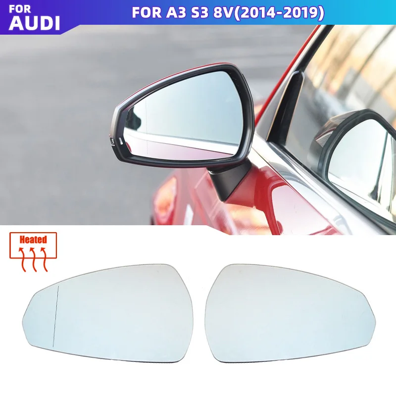 

For Audi A3 S3 RS3 2013-2020 Rearview Mirror Glass Door Wing Mirror Heated Side Mirror Glass