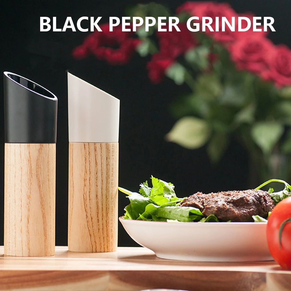Pepper Grinder Grinding Tool Kitchen Gadget Wood No Burrs Home Supplies 4