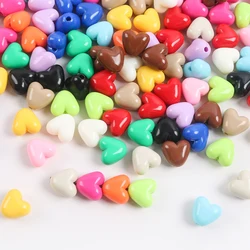 30Pcs/Lot Luminous Beads Heart Shape Acrylic Beads Loose Spacer Beads for DIY Bracelet Necklace Jewelry Making Supplies