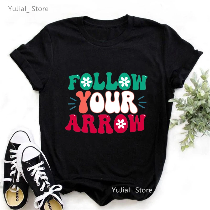 

Fellow Your Arrow Letter Printed Tshirt Girls Let Your Soul Shine T-Shirt Women Black/White/Pink Fashion T-Shirt Female