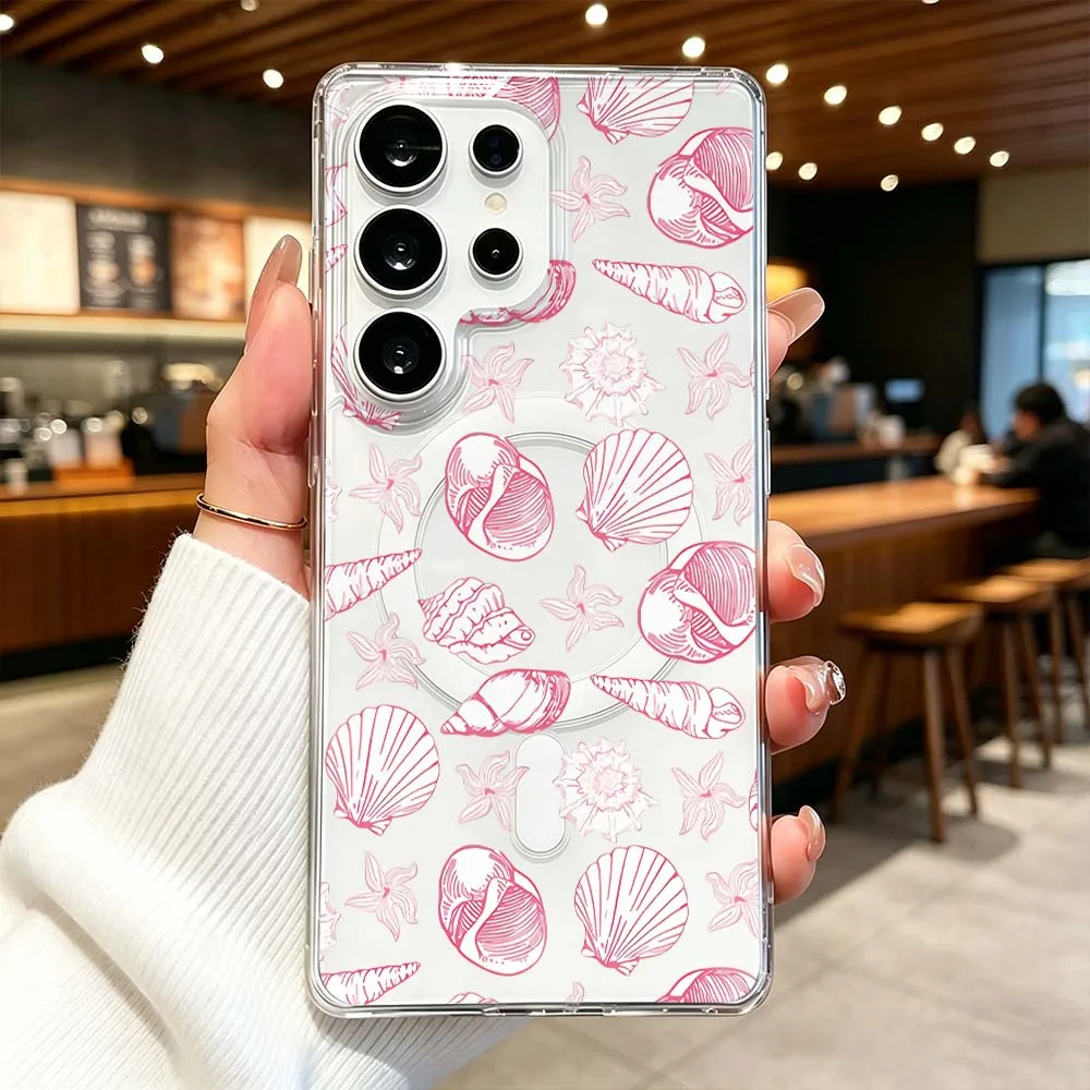 Marine Organism Starfish Magnetic Magsafe For Samsung Galaxy S26 S25 S24 S23 S22 S21 20 A55 A56 A54 FE Ultra Plus Phone Case