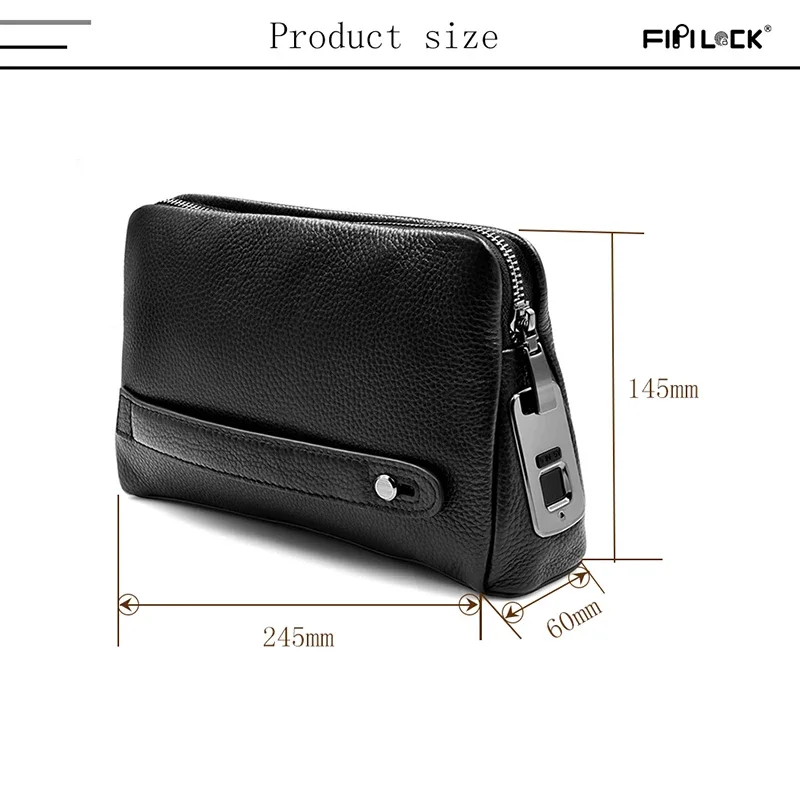 Customized Luxury Fingerprint Fashion Wallet New Design Luxury Wallet Genuine Leather Men's Handbag