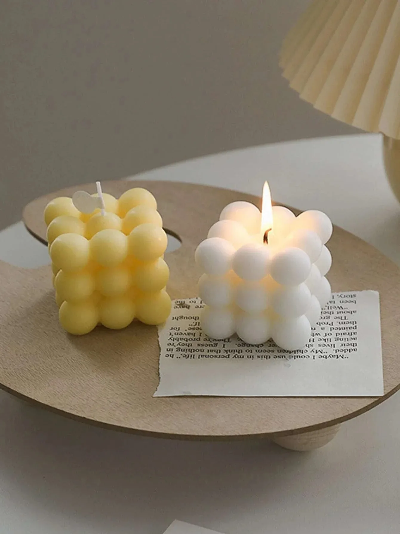 1pc Creative Ball-Shaped Soy Wax Magic Cube Aromatherapy Candle, High-End Wedding Favor Gift, Handmade Decorative Object, Decora