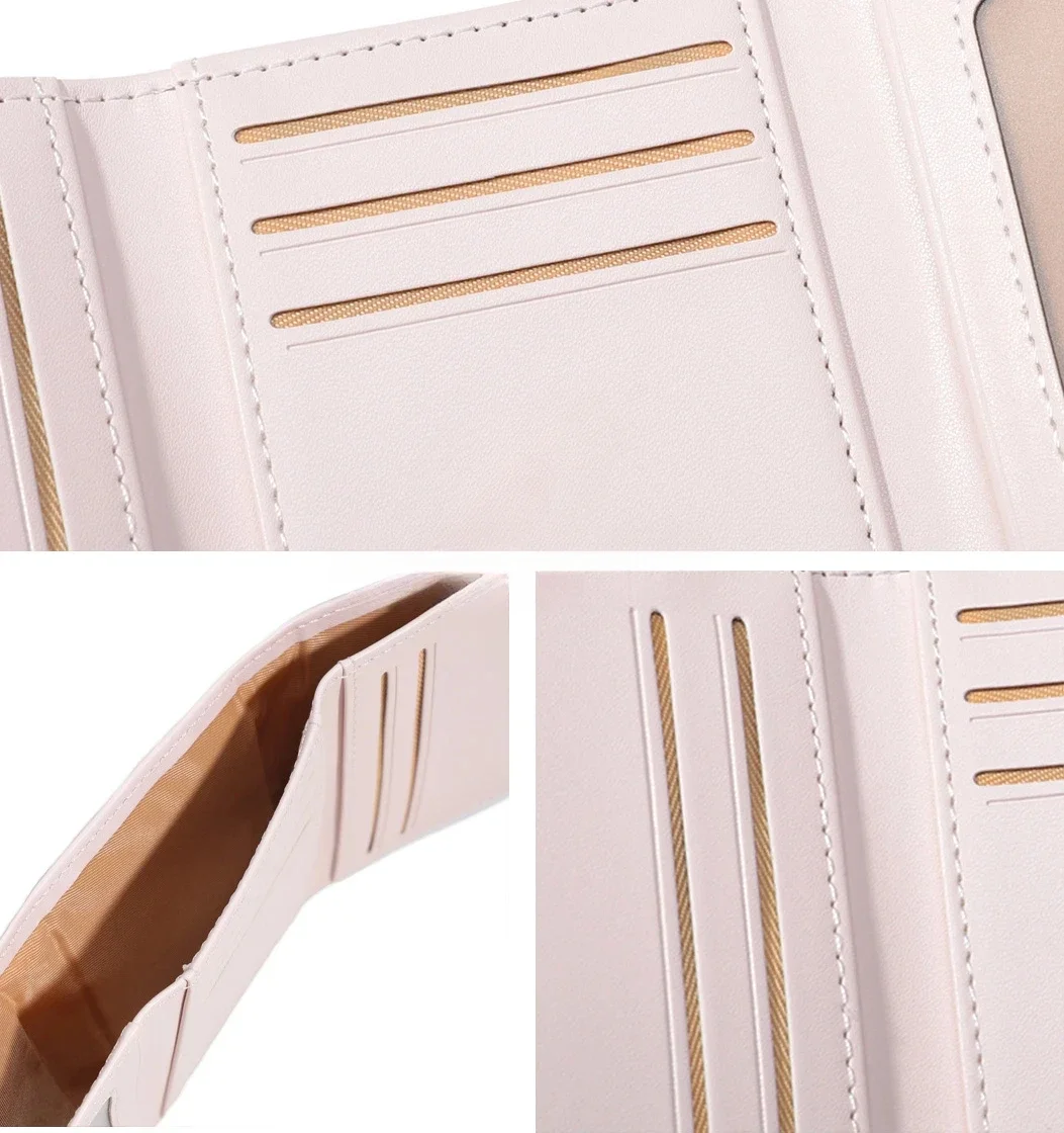 Minimalist Women's Card Bag Pearl Shining PU Wallet Fashion Gold and Silver Short Zero Wallet Pocket Handbag Short Wallet Daily